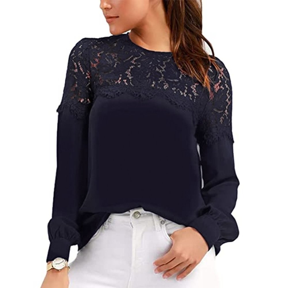 Lulus Picture This Black Long Sleeve Lace Top